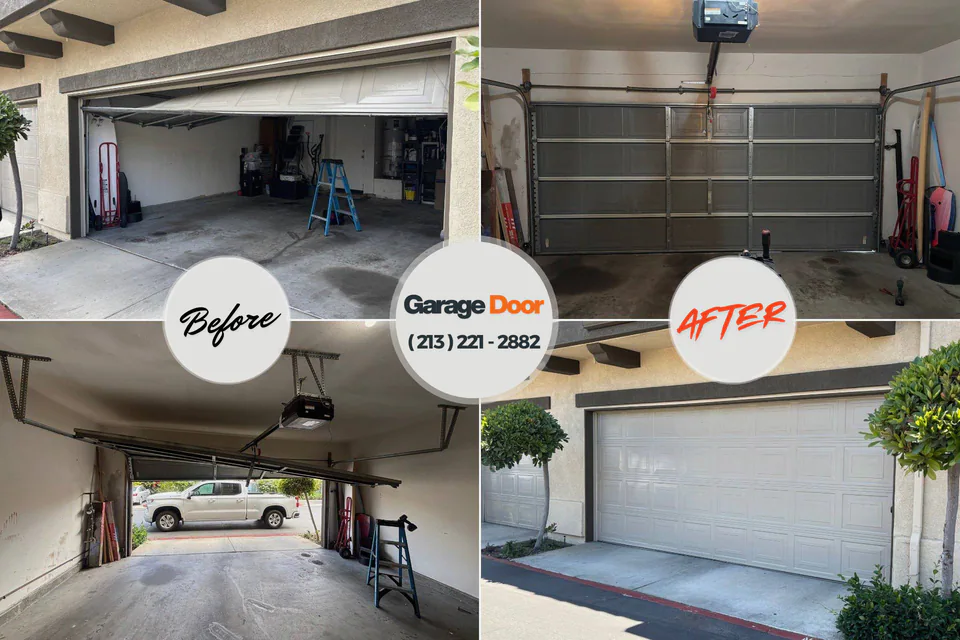 Before and after: garage door repair Trucksville, PA
